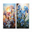 Iris sur fond de soleil au lever du soleil - Ensemble de 2 décorations murales Iris-874733257-874733258