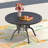 Rabinowitz 47.24-Inch Cast Aluminum Patio Dining Table – Classic Round Design in Black for Garden or Balcony