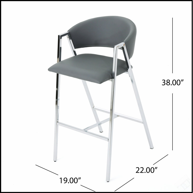 Tabouret de bar Mid-Century moderne de 28 pouces, siège élégant et confortable pour un usage domestique et commercial, Gris