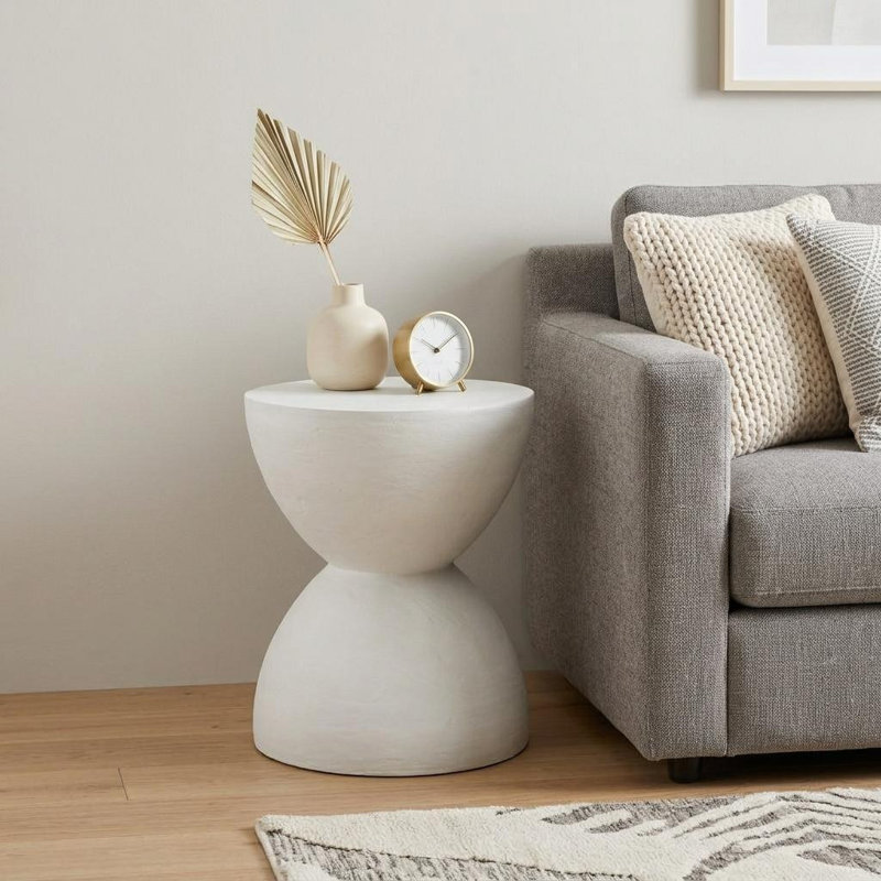 21" White Wood Square End Table