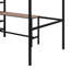 Lit mezzanine double en métal avec bureau et échelle de rangement latérale-1013417212