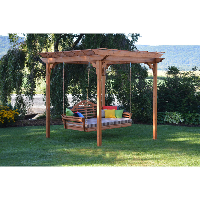 Western Red Cedar 10 Ft. W x 10 Ft. D Solid Wood Pergola, Cedar Stain