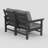 Outdoor 47" HDPE Modular Modern Loveseat With 5" Thick Cushions & Natural Wood Texture-282586630-282586629