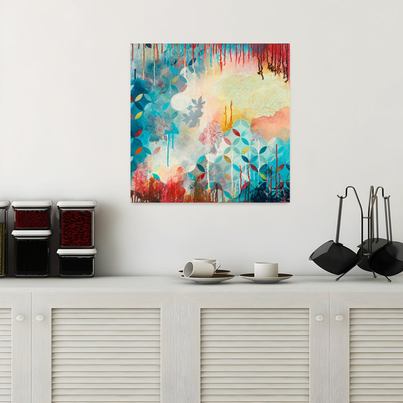 Tranquil Eden 2, art abstrait contemporain, H 18 po x l 18 po