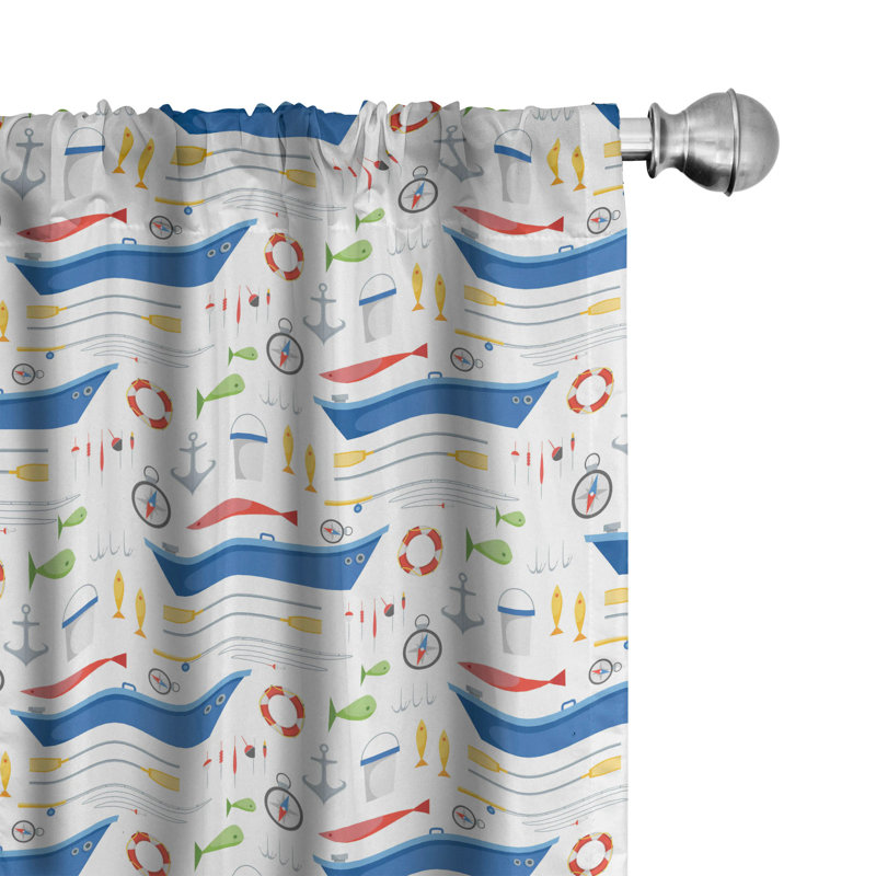 Paire de rideaux semi-transparents avec passe-tringle Marine, 28 po x 95 po