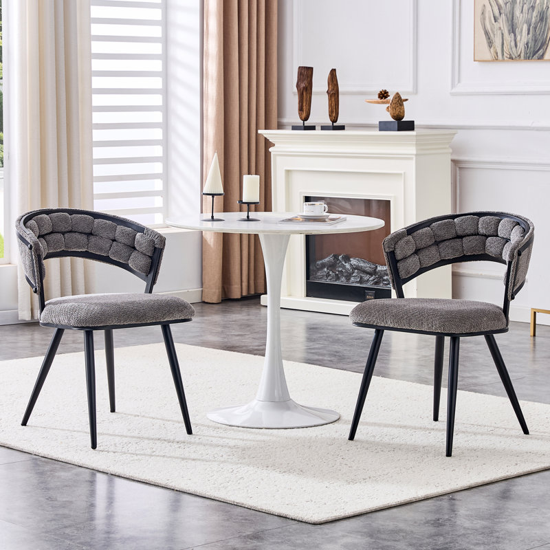 Vesta Modern Velvet Tufted Upholstered Dining Chair, Gray