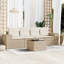 Ensemble de canapé de jardin en rotin PE beige, acier thermolaqué Vidaxl, verre trempé