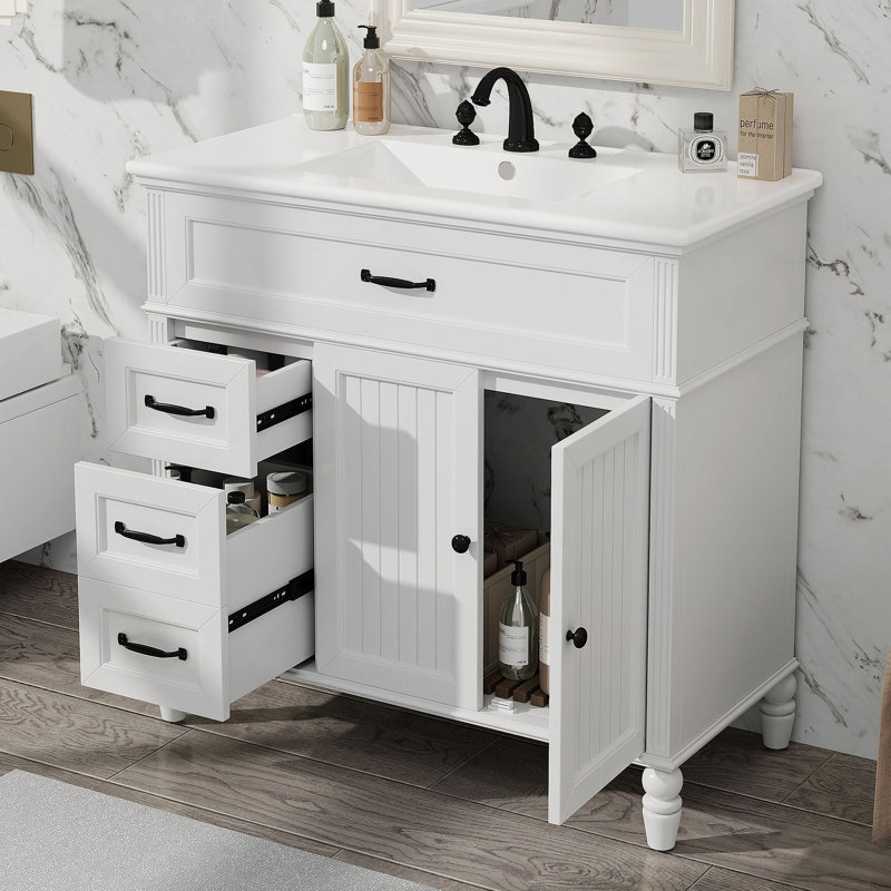 Meuble-lavabo 36 po avec lavabo, Blanc