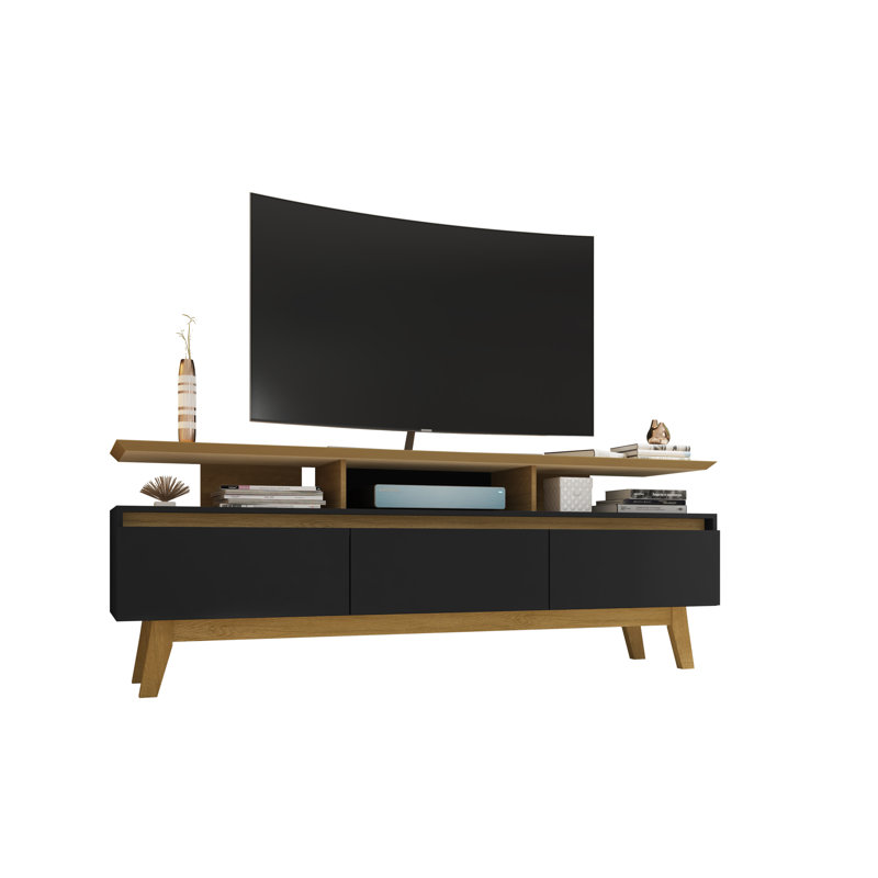 Mapleton TV Stand for TVs up to 78", Black/Cinnamon