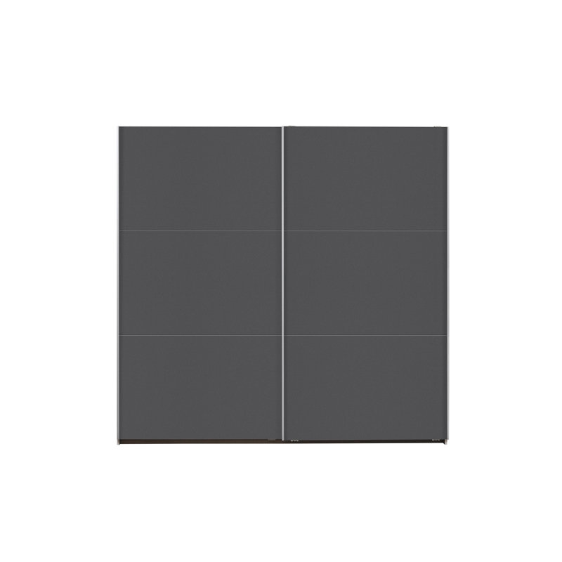 Santiago sliding door wardrobe, 210cm H x 218cm W x 59cm D, Grey Metallic, Basic