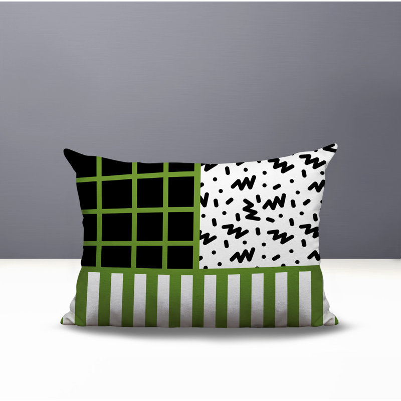 Oreiller rectangulaire réversible intérieur / extérieur Froza, Rectangulaire H 14 po x l 20 po, Chartreuse