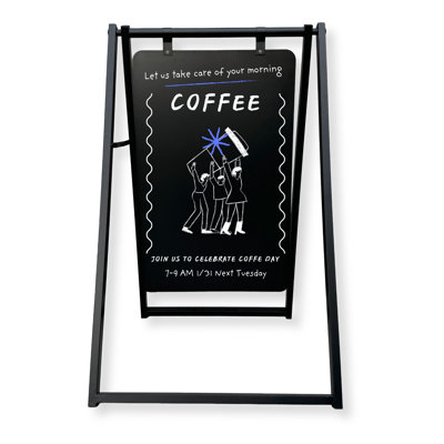 Cadre / tableau magnétique contemporain double trottoir en métal 24 x 38)