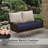 Outdooor Patio Chair Cushion 48"×18", High Density Foam Seat Cushion with Removable Waterproof Cover & Tie Straps,  Navy Blue,1 Pack-128965774-128965778