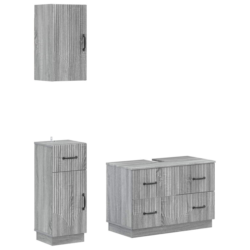 Bathroom Storage Furniture Set, Grey Sonoma
