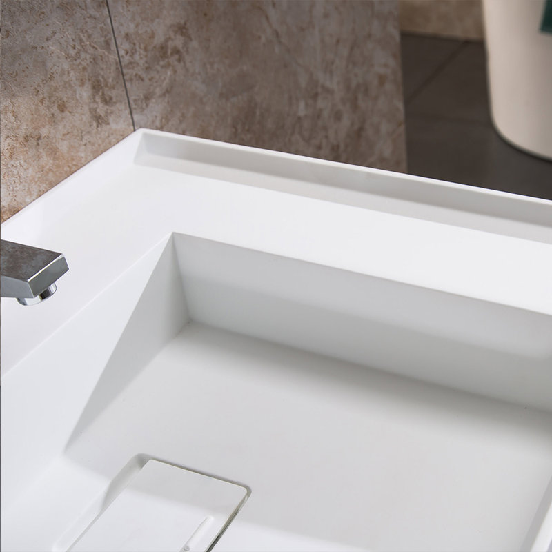 Dowell 30'' White Solid Surface Stone Rectangular Wall Mount Bathroom Sink