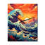 Horloge murale avec vagues majestueuses-99638601