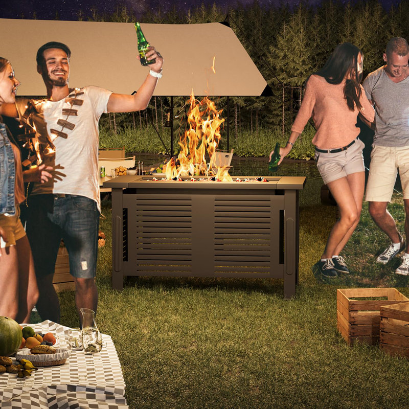 Chanade Rectangle Iron Wood Burning Smokeless Outdoor Fireplace with Lid