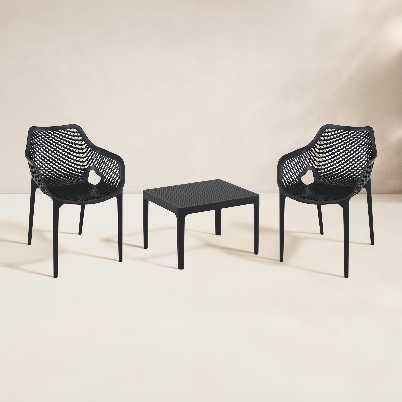 Farrah 2-Person Patio Seating Group, Black