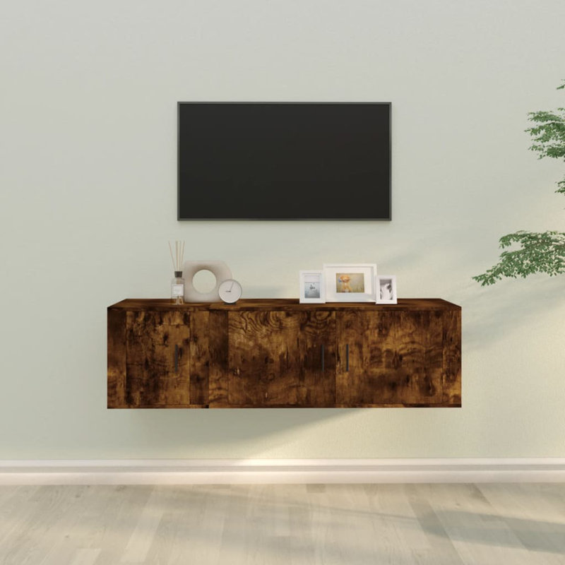 Manus Floating TV Stand for TVs up to 43", Smoked Oak