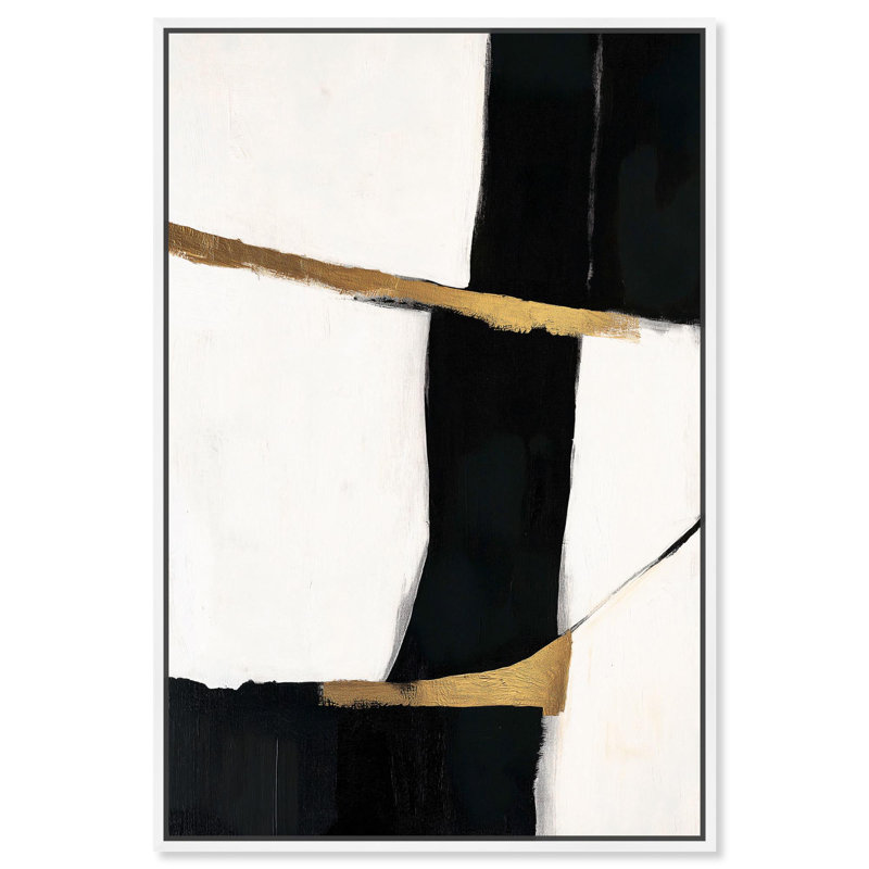 Toile Nexus Counterbalance II par Art Remedy, H 25 po x l 17 po, Cadre flottant, Noir