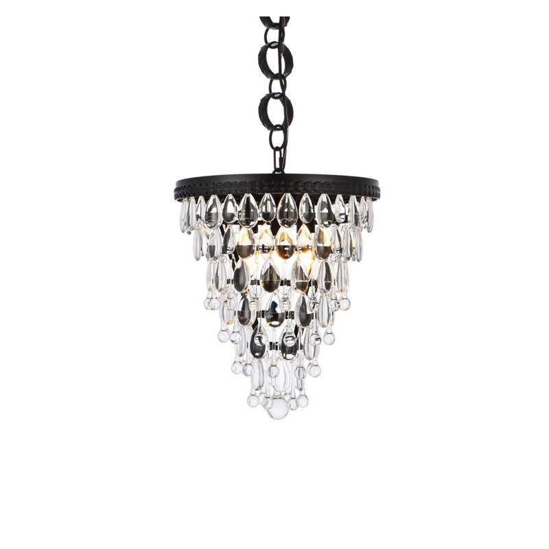 Beno 3 - Light Dimmable Tiered Chandelier, Black