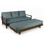 Lit de jour et pouf Pendleton à structure en bois avec matelas et coussins de dossier-1327582256