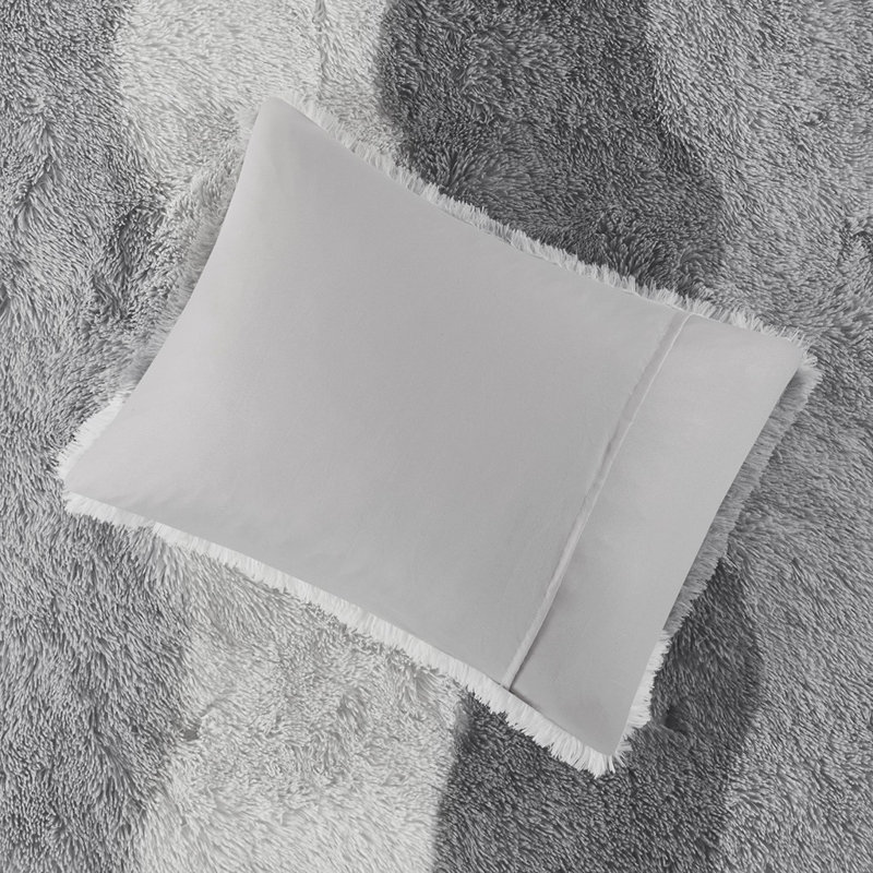 Ensemble d'édredon Gracie Mills, Édredon double / grand + 2 taies décoratives sta, Gris