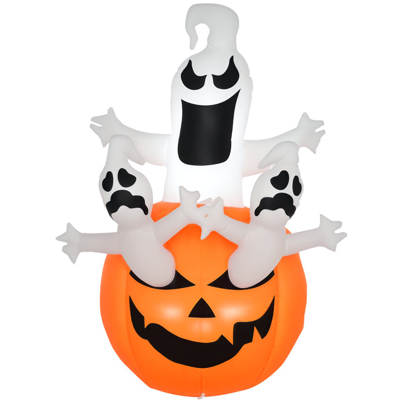 Citrouille gonflable Jack-O-Lantern avec des fantômes