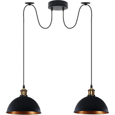 2 - Light Black Dome Pendant
