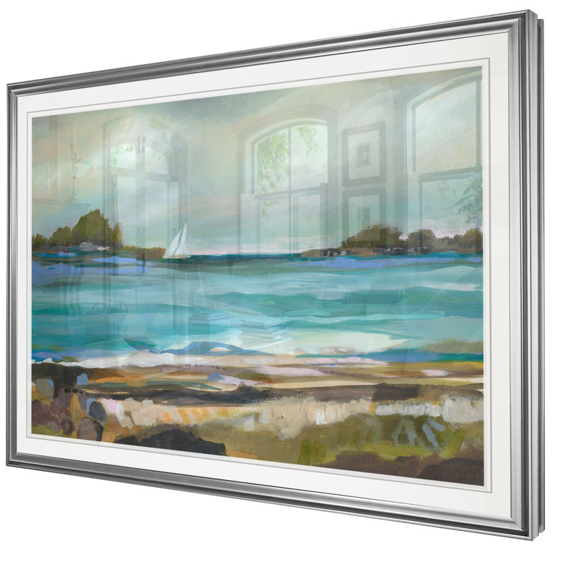 « seaside view i », reproduction, H 20 po x l 24 po x P 1,5 po, Cadre argenté