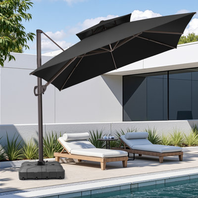 Parasol carré en porte-à-faux 11 pi x 11 pi