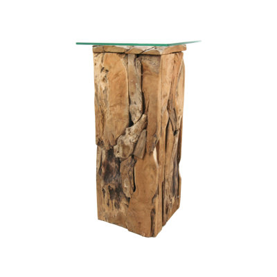 Latvia Glass Top End Table