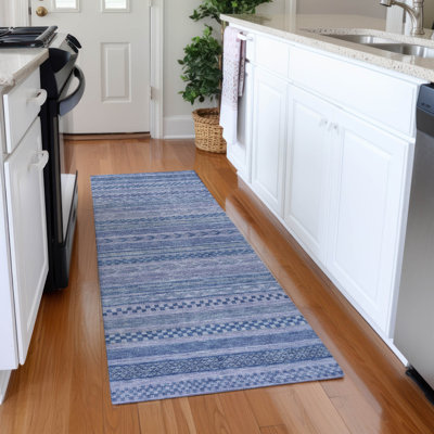 Machine Washable Indoor/Outdoor Claudian ACN1625 Denim 1'8" x 2'6" Rug