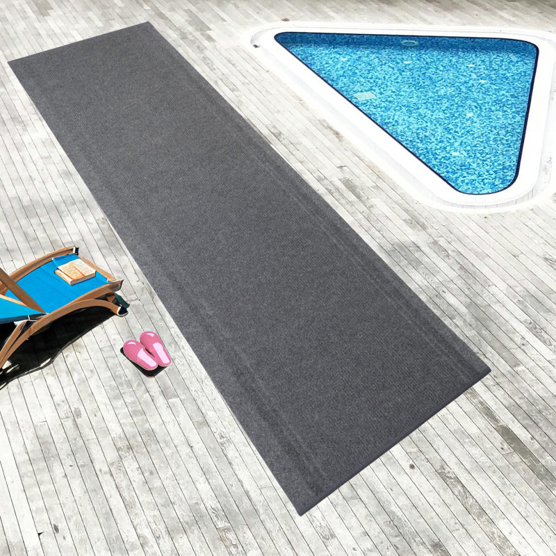 Tapis intérieur / extérieur gris antidérapant, Tapis de couloir 2 pi 2 po x 8 pi