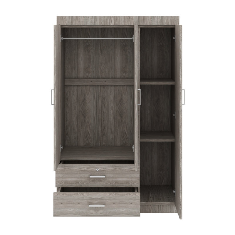 Armoire de rangement élégante à 3 portes avec 2 grands tiroirs