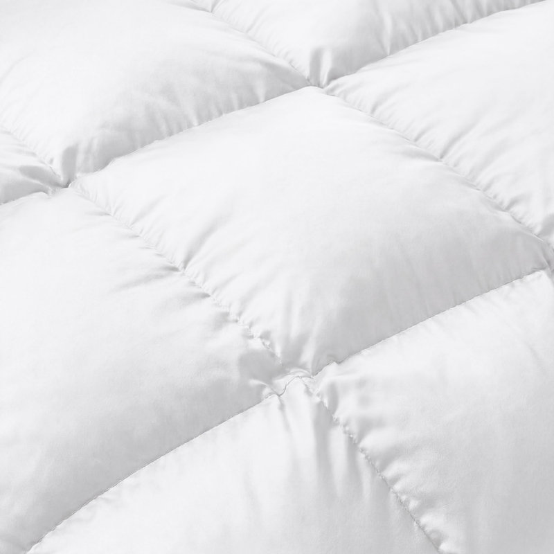 Édredon toutes saisons réversible en duvet 100% microfibre, Édredon très grand, Blanc