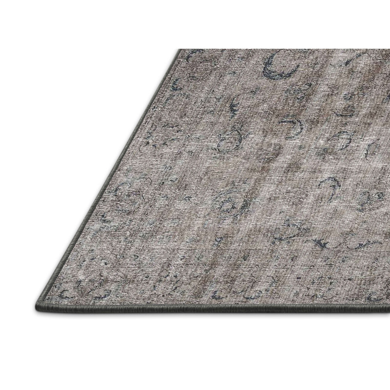 Tapis gris/beige traditionnel Nettey, Rectangle 4 pi x 6 pi