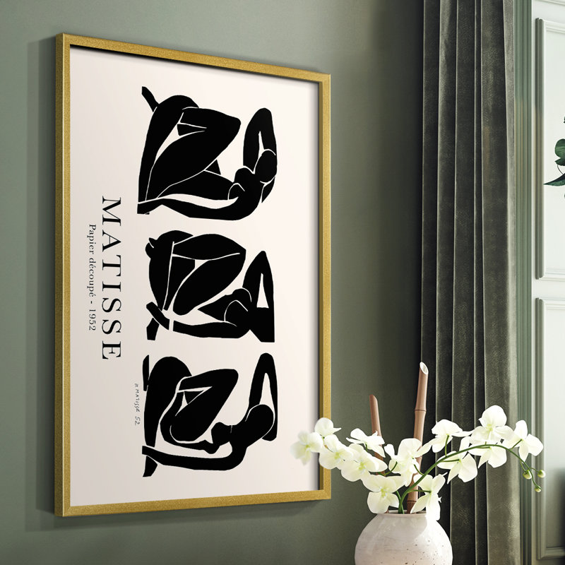 Matisse CCLXIV Framed Print - Solid Wood, 11" H x 14" W, Gold
