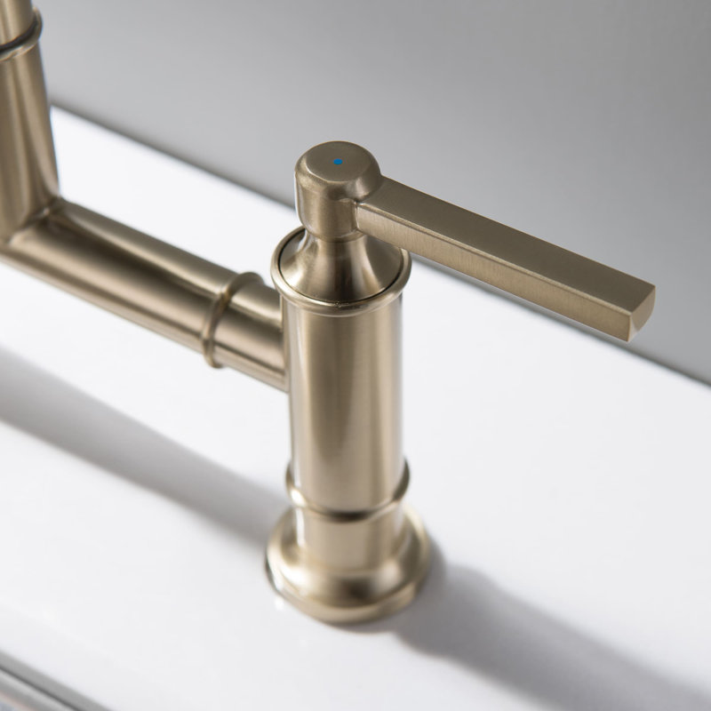 AWZTOO Kitchen Faucet with Side Spray, Brushed Gold
