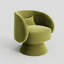 Fauteuil demi-tonneau pivotant rembourré (ensemble de 2)-142785853