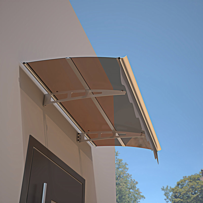 Series Door Window Awning Canopy, Gray/Brown, 59.02" W x 34.02" D