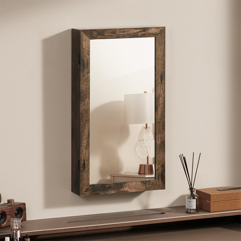 Karmakar 14.6'' Wide Wall Jewelry Armoire with Mirror