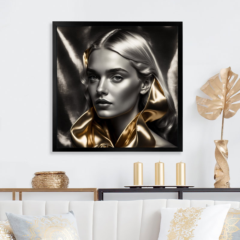Black And Gold Elegance III On Canvas Print