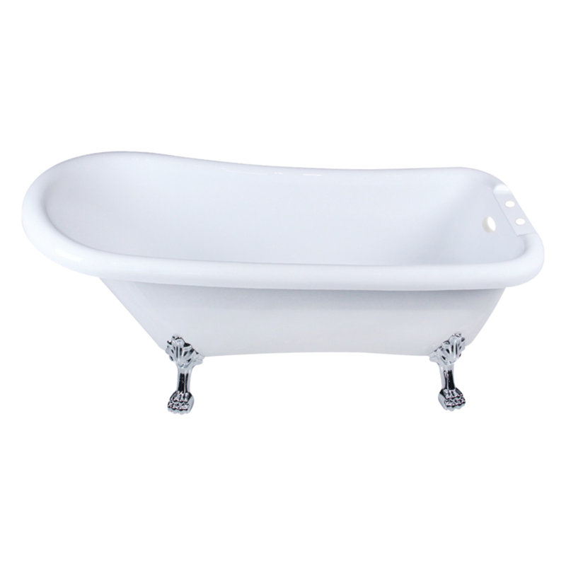 Aqua Eden 67'' x 28'' Freestanding Soaking Acrylic Bathtub, Polished Chrome