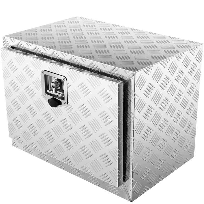 Boîte de camion 24 po 17 po 18 po, aluminium, robuste, imperméable, loquet à poignée en T, serrure et clés pour le camping-car