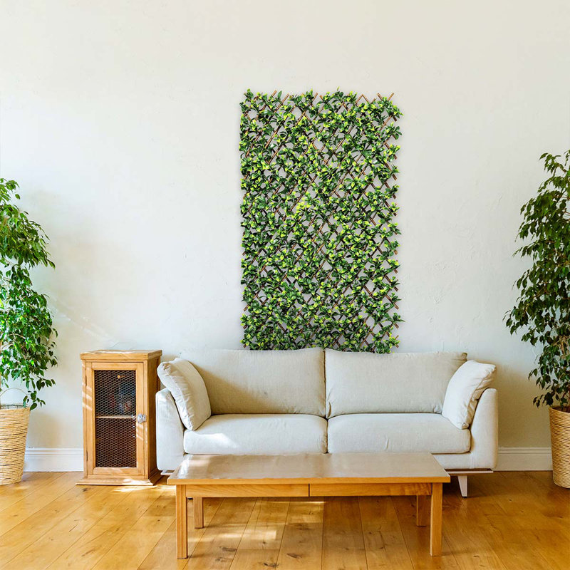 Clôture en vinyle pour jardin artificiel extensible 2 pièces