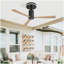 Ventilateur de plafond encastré moderne de 52 pouces avec lumière DEL et télécommande, 3 pales en ABS, moteur CC réversible silencieux pour le salon de patio