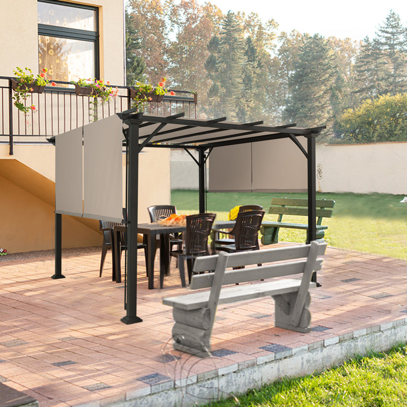 Pergolas d'extérieur 10 pi L 10 pi. Pergola en métal avec auvent