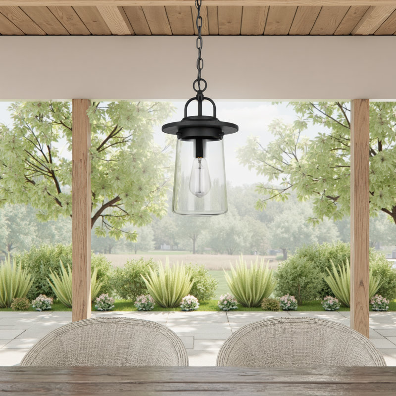 Daire Outdoor Hanging Lantern, Black