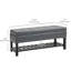 Banc de rangement avec repose-pieds 2 en 1 gris
